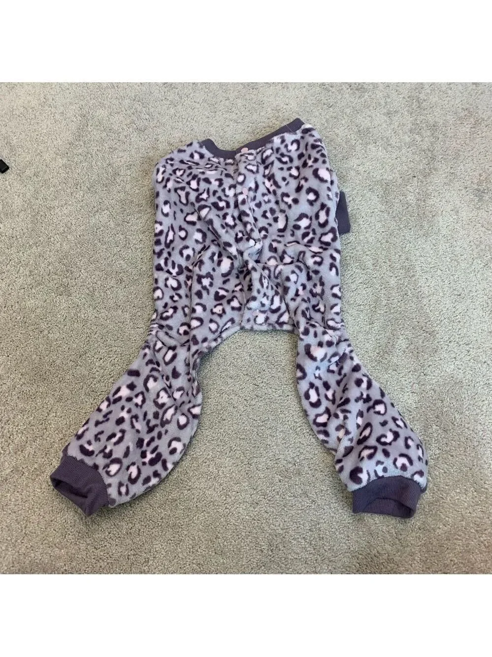 Barkley & Finn small breed dog purple fleece pyjamas Sz M/L